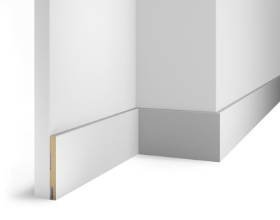 Плинтус AP73 под покраску, белый, 95x10x2400 мм, МДФ