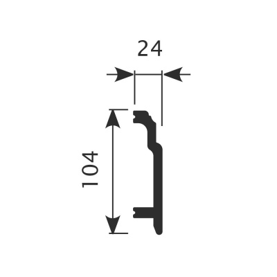 Плинтус PX003, 102х24, 2000мм, Экополимер/16