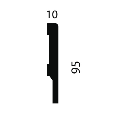 Плинтус AP73 под покраску, белый, 95x10x2400 мм, МДФ
