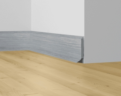 Плинтус Dollken S60 60 мм цвет алюминиевый металлик (1168) 2.57 м.п./шт. - изображение 1