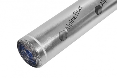 Подложка рулонная фольгированная  Alpine Floor Silver Foil Blue EVA 1.5мм, 10 м2 рулон - изображение 1