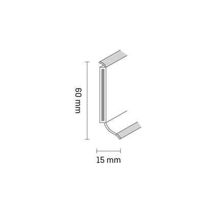 Плинтус Dollken S60 60 мм цвет антрацит (1209) 2.57 м.п./шт.