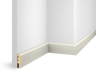 Плинтус ЕP07 NanoFlex, груша Белая, 80x16x2400 мм, МДФ