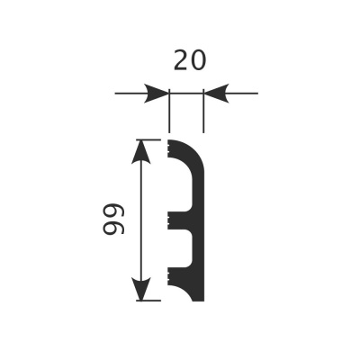 Плинтус PX014, 99х20, 2000мм, Экополимер/6