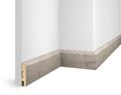 Плинтус WP07, экошпон, дуб Бархатный, 80x16x2400 мм, МДФ