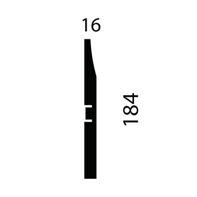 Плинтус AP25 под покраску, белый, 184x16x2400 мм, МДФ, с пазом