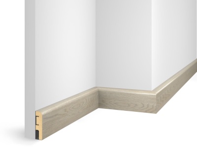 Плинтус ЕP07 NanoFlex, дуб Сноу, 80x16x2400 мм, МДФ