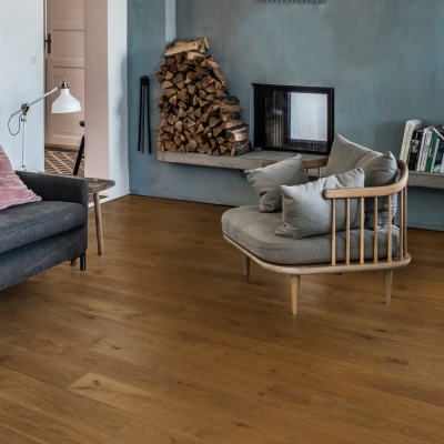 Паркетная доска Karelia Oak 4 Story 138 Burnt Sienna однополосная, 14х138х1116, 1,24 м2 уп.,  c 4 cторонней микрофаской, селекция Country