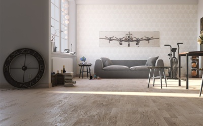 Паркетная доска Polarwood Oak Tundra Loc 3S, трехполосная, 14х188х1800, 2,72м2 уп., без фаски, селекция Rustic