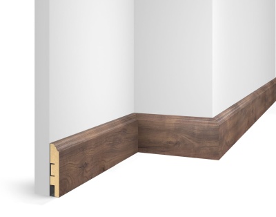 Плинтус WP07, экошпон, дуб Старинный натуральный, 80x16x2400 мм, МДФ