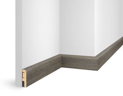 Плинтус ЕP07 NanoFlex, дуб Серебристый, 80x16x2400 мм, МДФ