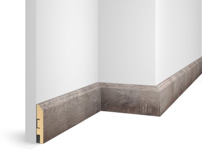 Плинтус WP07, экошпон, дуб Понца, 80x16x2400 мм, МДФ