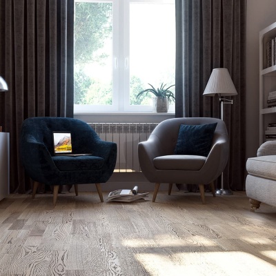 Паркетная доска Polarwood Oak Uranium Oiled 3S, трехполосная, 14х188х2266, 3,41м2 уп., без фаски, селекция Country