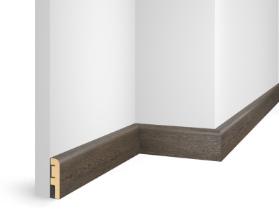 Плинтус ЕP07 NanoFlex, дуб Турецкий, 80x16x2400 мм, МДФ