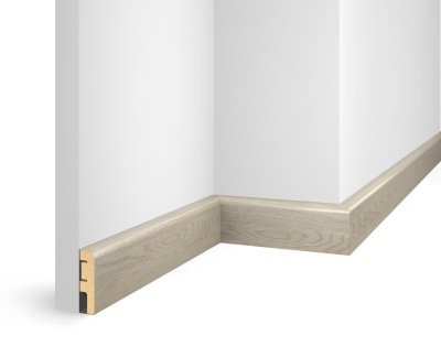 Плинтус ЕP07 NanoFlex, дуб Сноу, 80x16x2400 мм, МДФ - изображение 1