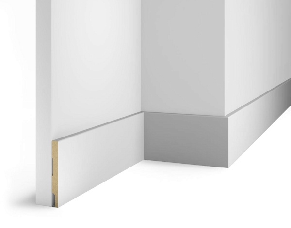 Плинтус AP73 под покраску, белый, 95x10x2400 мм, МДФ Плинтус AP73 под покраску, белый, 95x10x2400 мм, МДФ