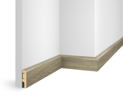 Плинтус ЕP07 NanoFlex, дуб Сахара, 80x16x2400 мм, МДФ - изображение 1