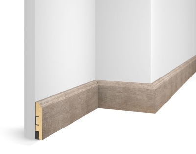 Плинтус WP07, экошпон, дуб Серо-коричневый, 80x16x2400 мм, МДФ - изображение 1