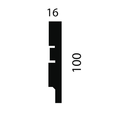 Плинтус AP75 под покраску, белый, 100x16x2400 мм, МДФ, с пазом - изображение 2