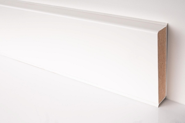 Плинтус Dollken Cubu Flex Life XL 80 мм цвет белый (1013) 2.5 м.п./шт.