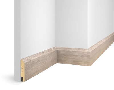 Плинтус WP07, экошпон, дуб Антик белый, 80x16x2400 мм, МДФ - изображение 1