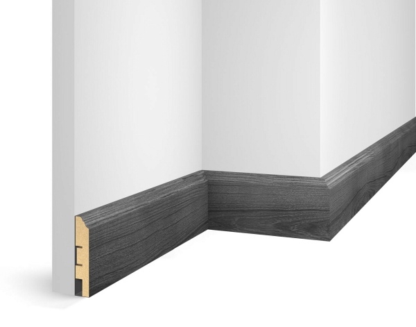Плинтус WP07, экошпон, ясень Дымчатый, 80x16x2400 мм, МДФ Плинтус WP07, экошпон, ясень Дымчатый, 80x16x2400 мм, МДФ