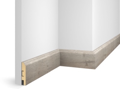 Плинтус WP07, экошпон, дуб Бархатный, 80x16x2400 мм, МДФ - изображение 1