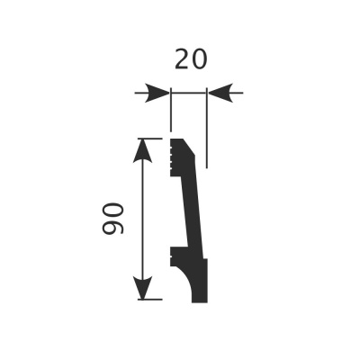Плинтус PX023, 90х20, 2000мм, Экополимер/12 - изображение 2