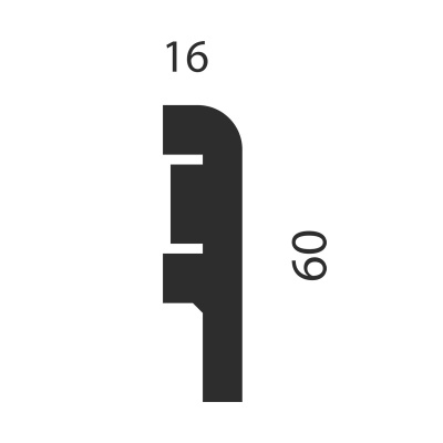 Плинтус AP02 под покраску, белый, 60x16x2400 мм, МДФ, с пазом - изображение 2