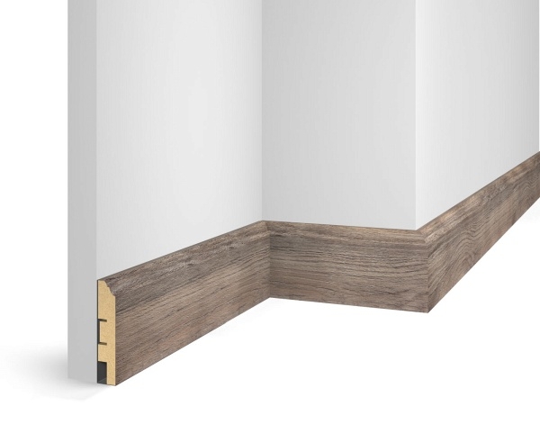 Плинтус WP07, экошпон, дуб Лацио, 80x16x2400 мм, МДФ