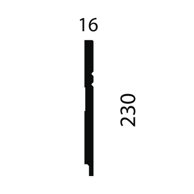 Плинтус AP27 под покраску, белый, 230x16x2400 мм, МДФ, с пазом - изображение 2