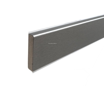 Плинтус Dollken Cubu Flex Life Premium 60 мм цвет нержавеющая сталь (1190) 2.5 м.п./шт. - изображение 1