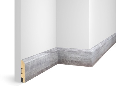 Плинтус WP07, экошпон, дуб Рейн, 80x16x2400 мм, МДФ - изображение 1