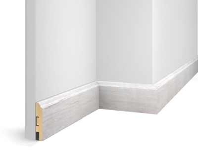 Плинтус WP07, экошпон, дуб Эффект светло-серый, 80x16x2400 мм, МДФ - изображение 1