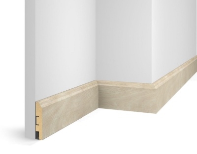 Плинтус WP07, экошпон, ясень Кристалл, 80x16x2400 мм, МДФ - изображение 1