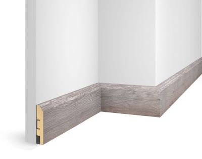 Плинтус WP07, экошпон, дуб Старинный серый, 80x16x2400 мм, МДФ - изображение 1