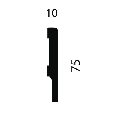 Плинтус AP72 под покраску, белый, 75x10x2400 мм, МДФ - изображение 2