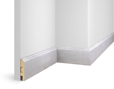 Плинтус WP07, экошпон, дуб Серый, 80x16x2400 мм, МДФ - изображение 1